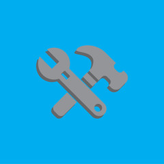 WRENCH AND HAMMER ICON , MECHANIC ICON