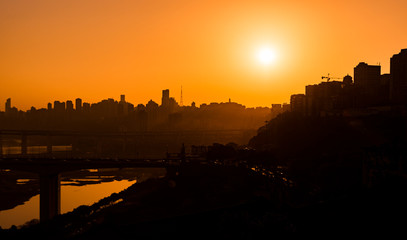 Fototapeta premium sunset in the city