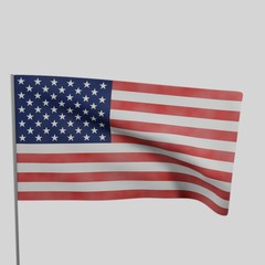 American Flag In The Wind