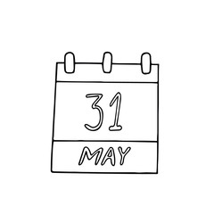 calendar hand drawn in doodle style. May 31. World No Tobacco Day, date. icon, sticker, element