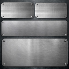 Metal plates on steel background, grunge background