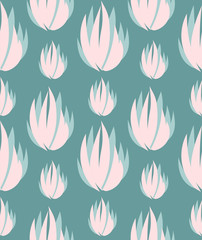 Pattern with beautiful houseplant in scandinavian style. Unique hand drawn seamless background. Modern vector illustration.