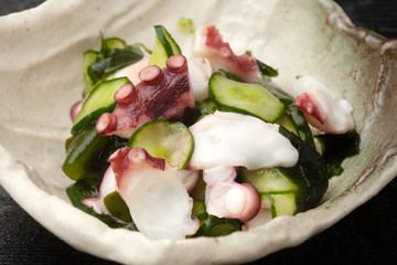 蛸ときゅうりとワカメの酢の物