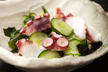 蛸ときゅうりとワカメの酢の物