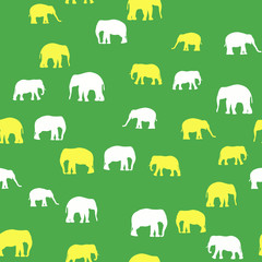 Seamless vector pattern with African Elephants