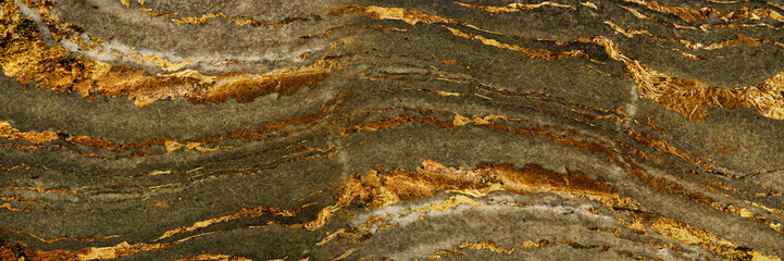 dark rough surface with golden veins. abstract texture background of natural material. illustration. backdrop in high resolution. raster file for cover book or brochure, poster, wallpaper.