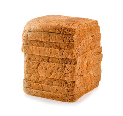 sliced bread isolated on white background