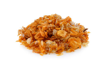 Fried garlic isolated on a white background