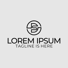 Fototapeta premium Monoline logo design ds letters form a circle.
