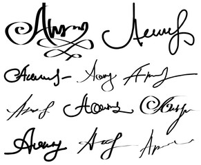 Signature begins with letter 