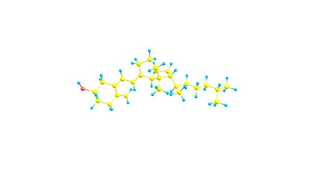 Vitamin D molecule rotating video full HD