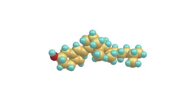 Vitamin D molecule rotating video full HD