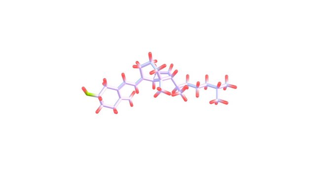 Vitamin D molecule rotating video full HD