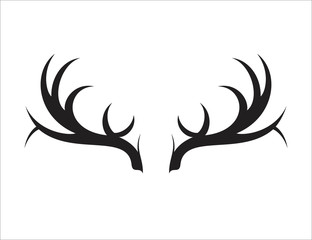 Deer antler ilustration logo vector template	
