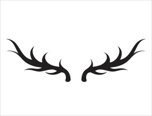 Deer antler ilustration logo vector template	
