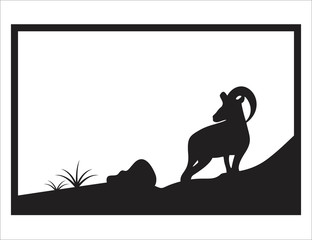 Goat Simple Logo Template Design. Mountain goat vector logo design. Goat head Logo Template vector icon illustration design