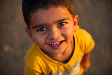 Indian Child Playing in outdoor