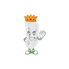 A charming King of gemmatimonadetes cartoon character design with gold crown