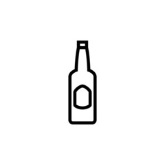 Beer bottle, Alcohol drink oncept sign in outline style on white background vector illustration for website, mobile application, presentation, infographic