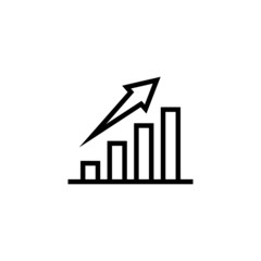Graph Graphics Illustration Finance and investment Success will occur Icons in outline style on white background