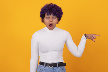 color young woman or girl isolated on background