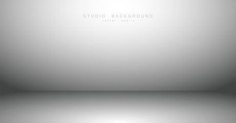 White grey gradient studio room background. Vector EPS 10