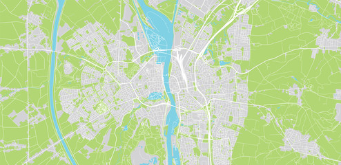Urban vector city map of Maastricht, The Netherlands