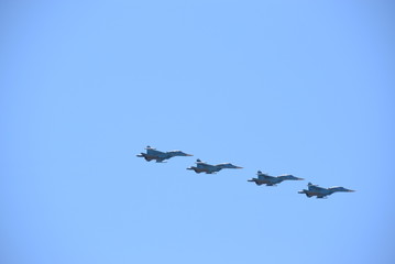planes at the victory parade during the COVID-2019 pandemic