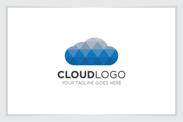 cloud tech logo and icon vector illustration design template