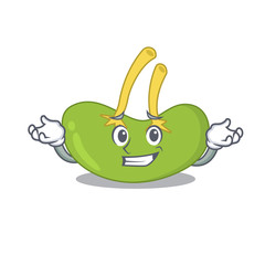 A cute picture of grinning spleen caricature character