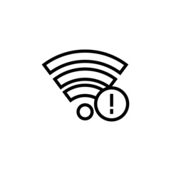 Network security flat icon in outline style on white background
