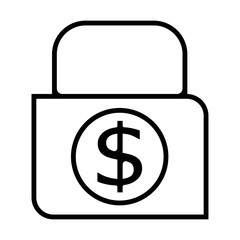 Dollar, money, security, lock icon
