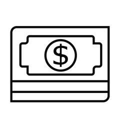 Fototapeta premium Paper dollar banknote line icon