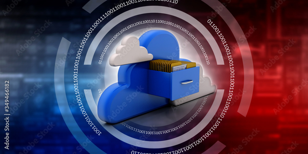 Poster 3d rendering cloud folder network