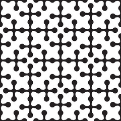 seamless pattern of abstract crosses with circles on a white background. Vector image