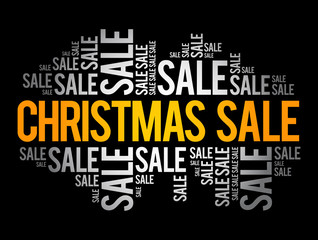 Christmas SALE words cloud collage, business concept background