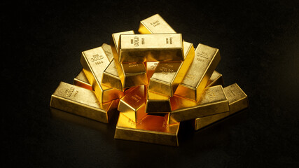 Gold bars and Financial concept,3d rendering,conceptual image.