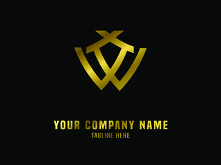 Abstract Logo Vector Gradient Gold