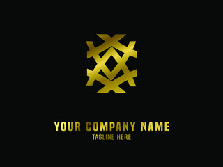 Abstract Logo Vector Gradient Gold