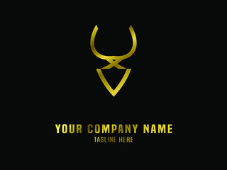 Abstract Logo Vector Gradient Gold