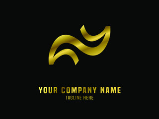 Abstract Logo Vector Gradient Gold