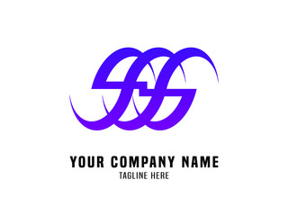 Abstract Logo Vector Gradient Blue