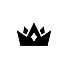 Crown Icon in black flat design on white background