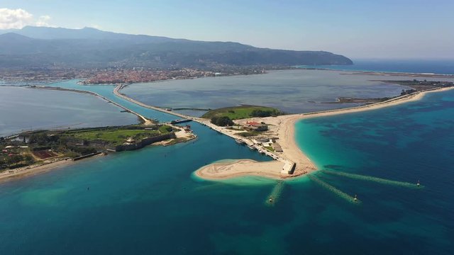Ammoglossa beach near Lefkada Town in Lefkada Island Greece 4k