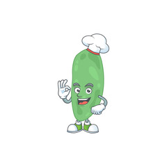 Thermus thermophilus chef cartoon drawing concept proudly wearing white hat