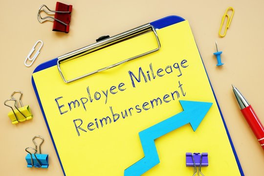 Business concept about Employee Mileage Reimbursement with inscription on the sheet.
