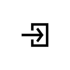 Fototapeta premium Login Icon, login symbol in black flat design on white background