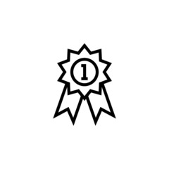 Winner Icon, Victory symbol in outline style on white background
