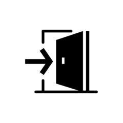 Exit Icon, Leave symbol in black flat design on white background