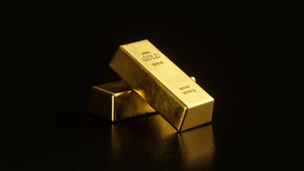 Gold bars and Financial concept,3d rendering,conceptual image.